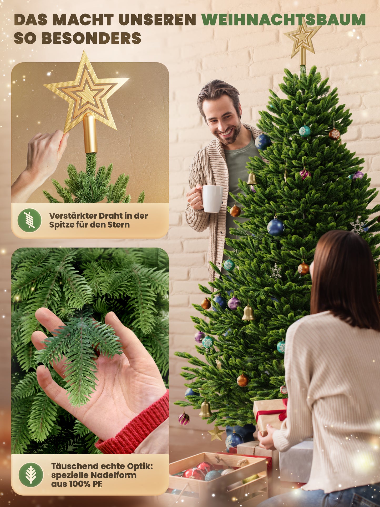 ArtiTree® Künstlicher Weihnachtsbaum - Premium Tanne 180cm