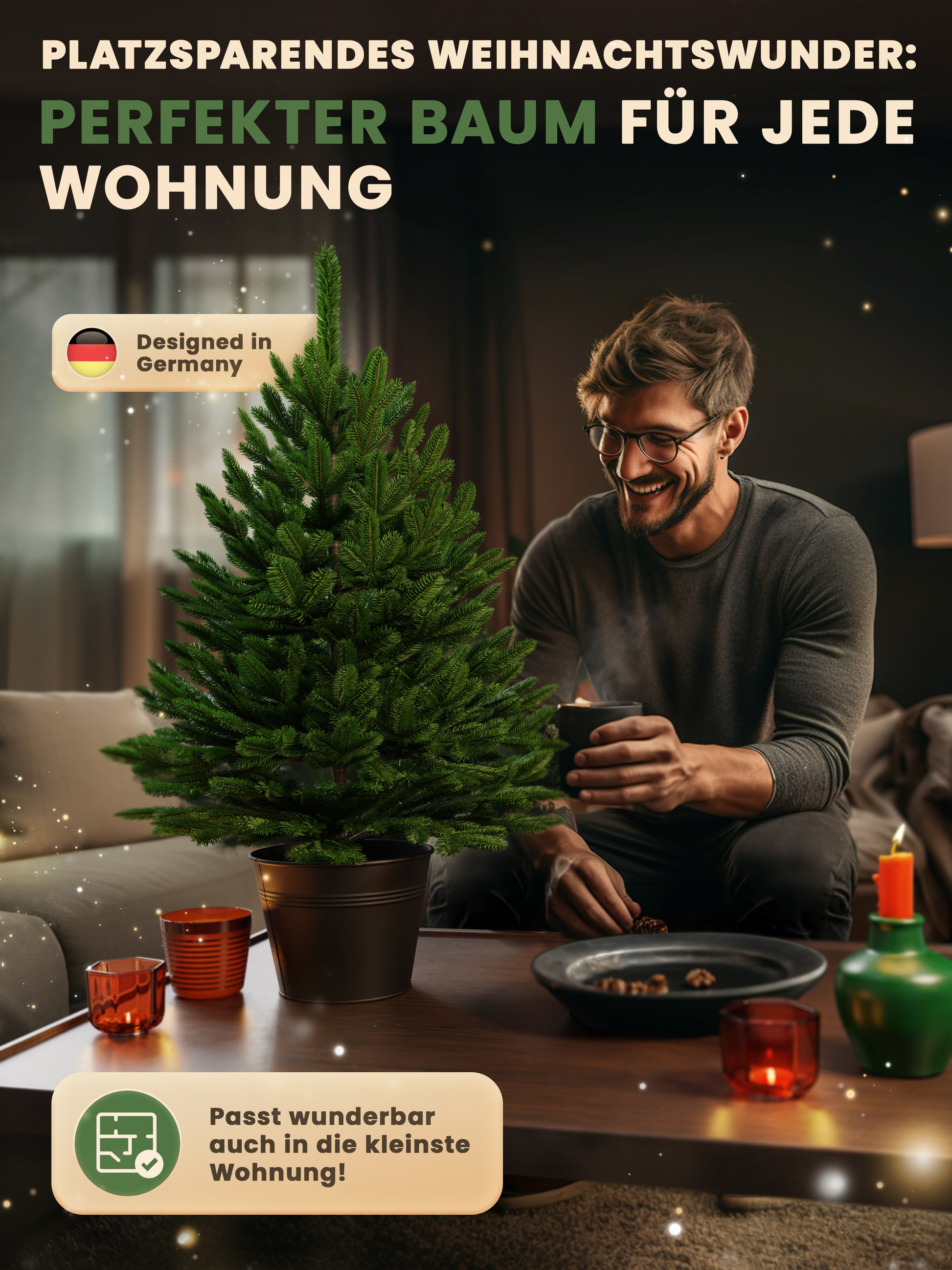 Topf - Künstlicher im ArtiTree® 80cm Weihnachtsbaum Premium Tanne