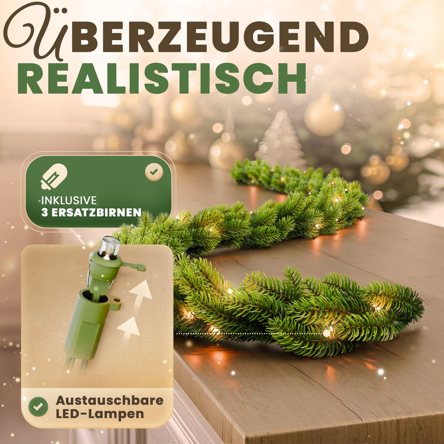 ArtiTree® Weihnachtsgirlande mit Beleuchtung