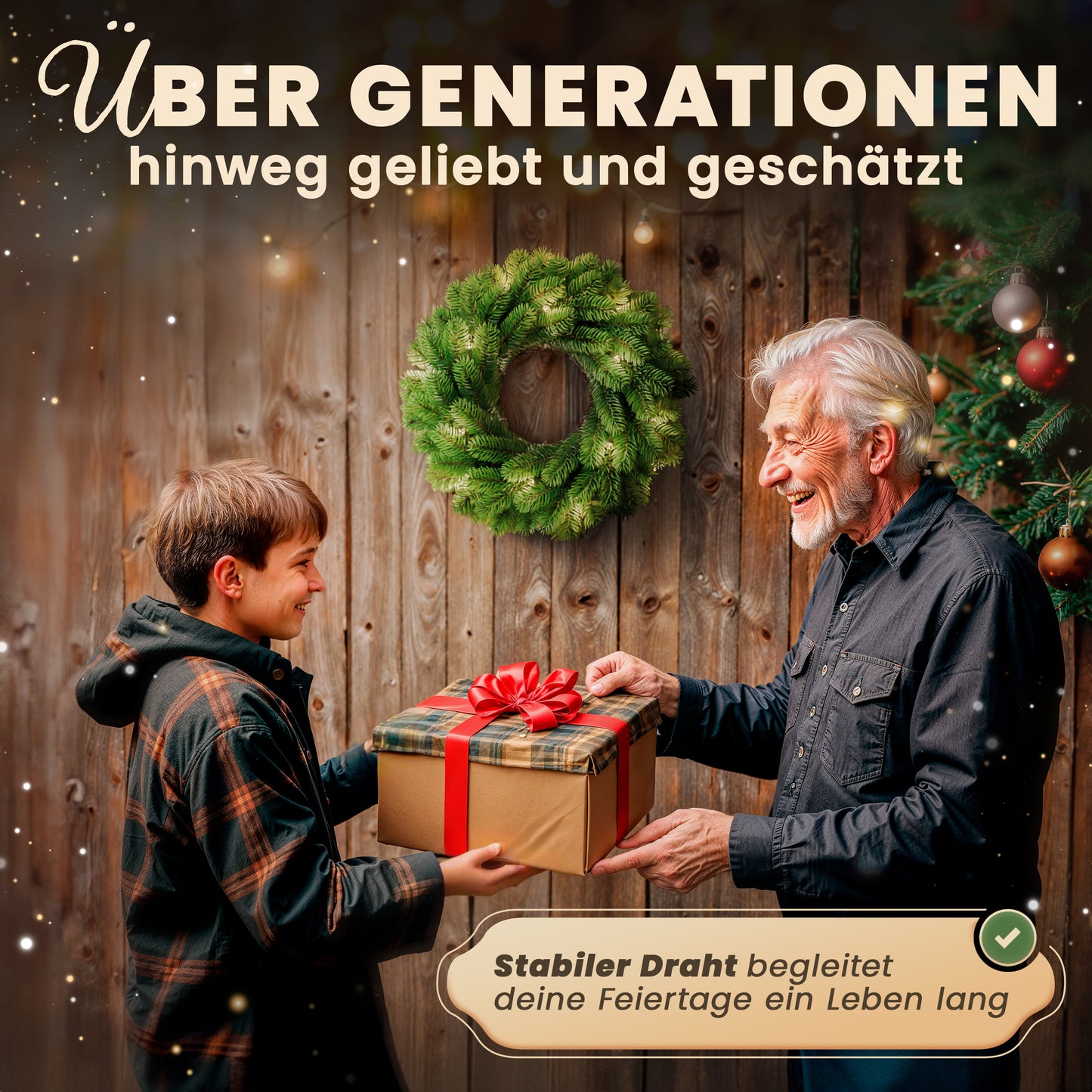 ArtiTree® Weihnachtskranz mit Beleuchtung